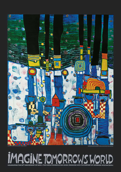 Imagine le monde de demain (version bleue) - Friedensreich Hundertwasser